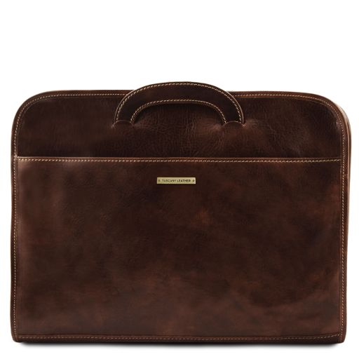 sorrento-document-leather-briefcase-tl141022 - Tummanruskea - kuva 2