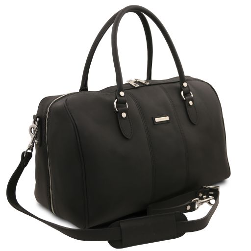 lisbona-travel-leather-duffle-bag-small-size-tl142558 - Musta - kuva 2