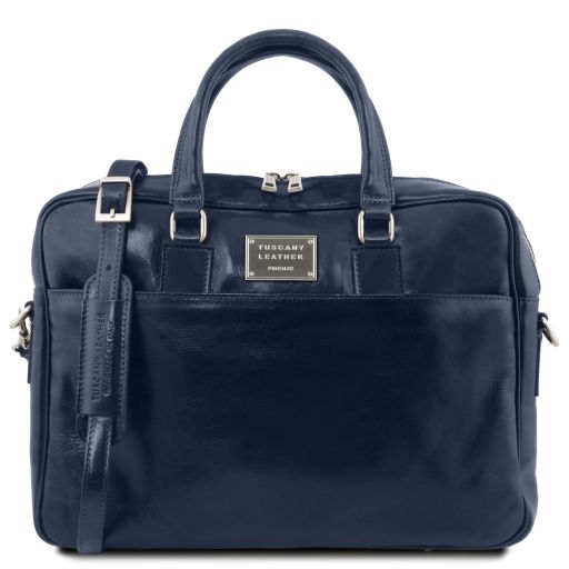 urbino-leather-laptop-briefcase-with-front-pocket-tl141241 - Tummansininen
