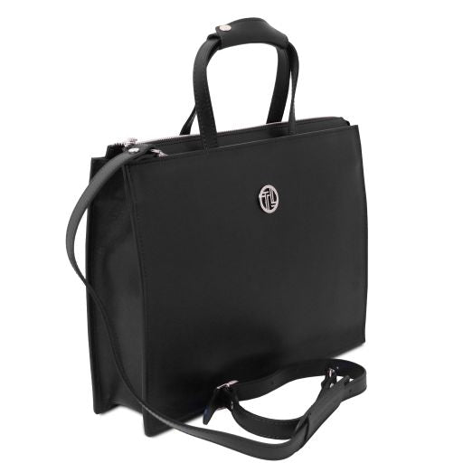 palermo-saffiano-leather-briefcase-3-compartments-for-women-tl141369 - Musta - kuva 2