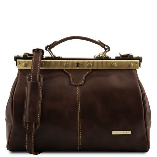 michelangelo-doctor-gladstone-leather-bag-tl10038 - Tummanruskea