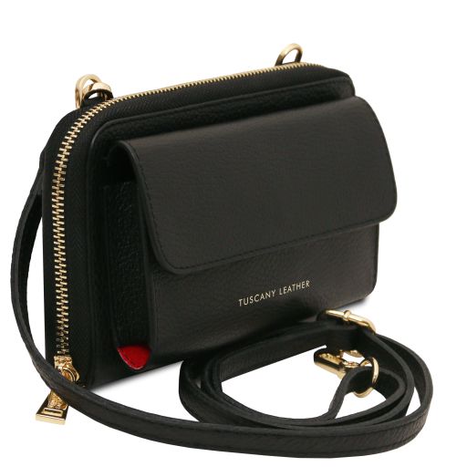 urania-leather-wallet-phone-holder-with-strap-tl142433 - Musta - kuva 2