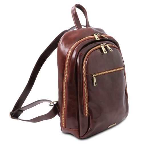 perth-2-compartments-leather-backpack-tl142049 - Ruskea - kuva 2
