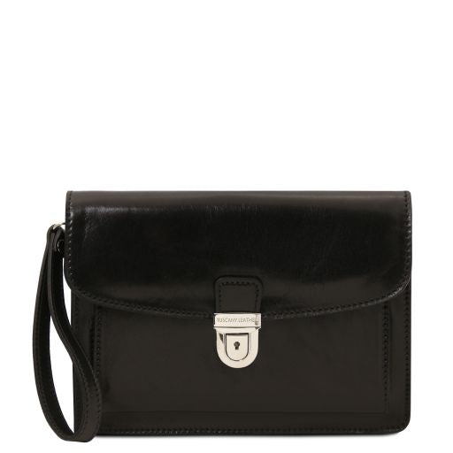 max-leather-handy-wrist-bag-tl8075 - Musta