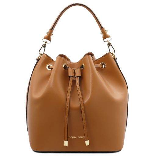 vittoria-leather-bucket-bag-tl141531 - Konjakki
