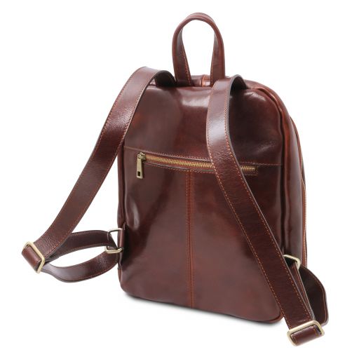 perth-2-compartments-leather-backpack-tl142049 - Ruskea - kuva 3
