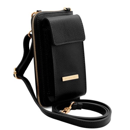 tl-bag-leather-wallet-phone-holder-with-strap-tl142323 - Musta - kuva 2