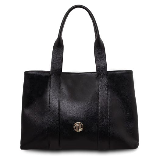 callie-soft-leather-shoulder-bag-tl142415 - Musta