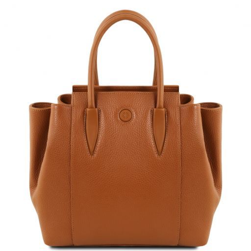 tulipan-leather-handbag-tl141727 - Konjakki