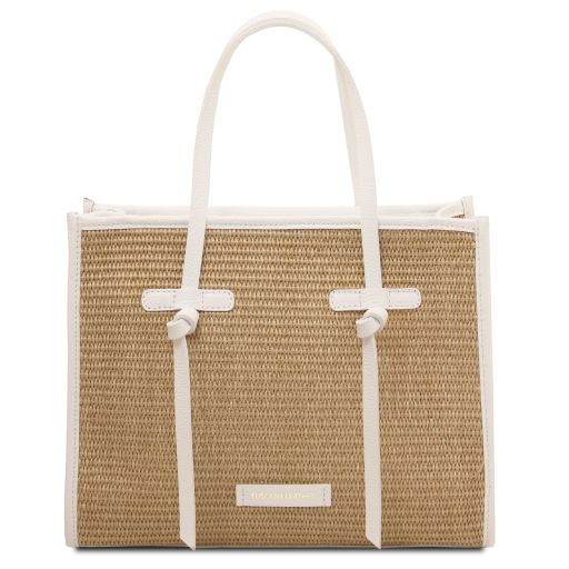 frame-raffia-shoulder-bag-tl142566 - Valkoinen