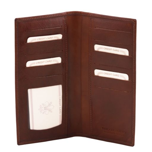 exclusive-vertical-2-fold-leather-wallet-tl140784 - Tummanruskea - kuva 4