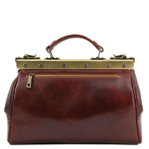 monalisa-doctor-gladstone-leather-bag-with-front-straps-tl10034 - Ruskea - kuva 4