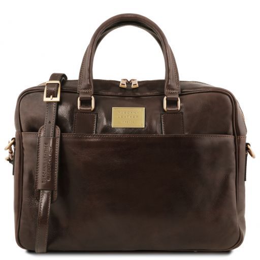 urbino-leather-laptop-briefcase-2-compartments-with-front-pocket-tl141894 - Tummanruskea