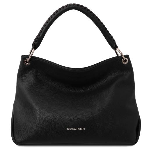 tl-bag-soft-leather-shoulder-bag-tl142087 - Musta