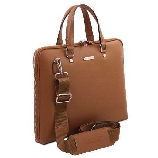 verona-saffiano-leather-business-bag-tl142547 - Konjakki - kuva 2