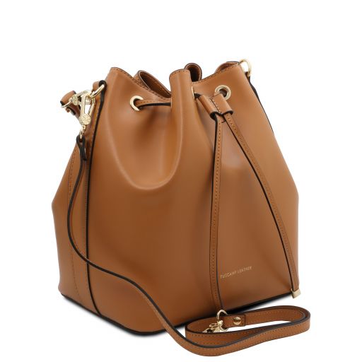 vittoria-leather-bucket-bag-tl141531 - Konjakki - kuva 2