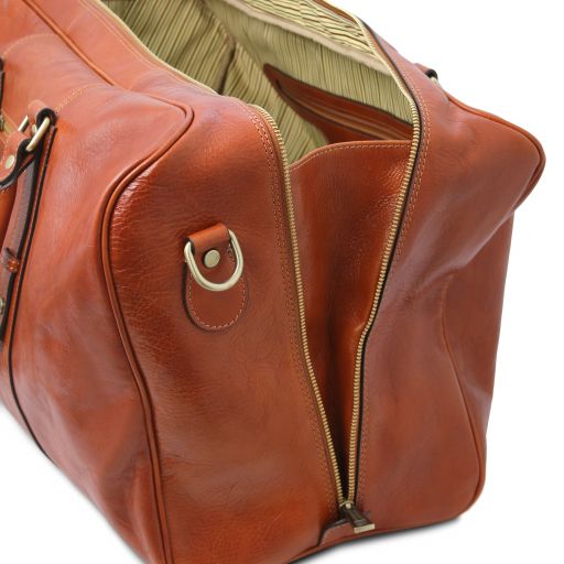 tl-voyager-leather-travel-bag-with-front-pocket-tl142140 - Tummanruskea - kuva 6