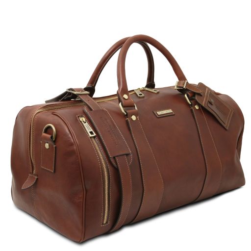 tl-voyager-travel-leather-duffle-bag-large-size-tl141794 - Ruskea - kuva 5