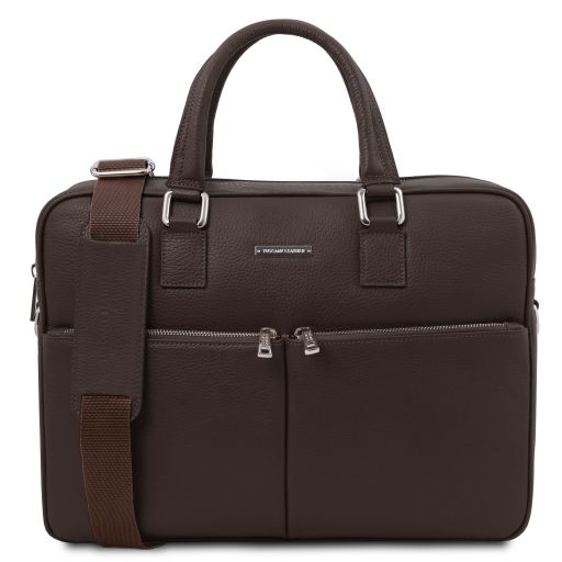 treviso-leather-laptop-briefcase-tl142546 - Tummanruskea