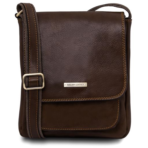 jimmy-leather-crossbody-bag-for-men-with-front-pocket-tl141407 - Tummanruskea