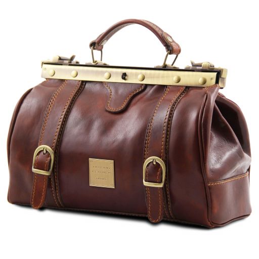 monalisa-doctor-gladstone-leather-bag-with-front-straps-tl10034 - Ruskea - kuva 2