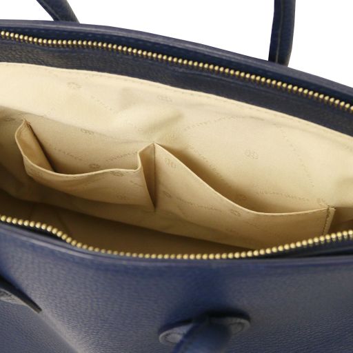 tl-bag-leather-handbag-with-golden-hardware-tl141529 - Tummansininen - kuva 6