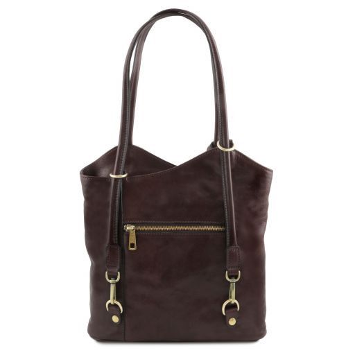 patty-leather-convertible-backpack-shoulderbag-tl141497 - Tummanruskea - kuva 4