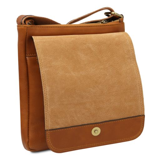 john-leather-crossbody-bag-for-men-with-front-zip-tl141408 - Luonnonväri - kuva 4