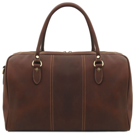 lisbona-travel-leather-duffle-bag-small-size-tl142558 - Tummanruskea - kuva 3