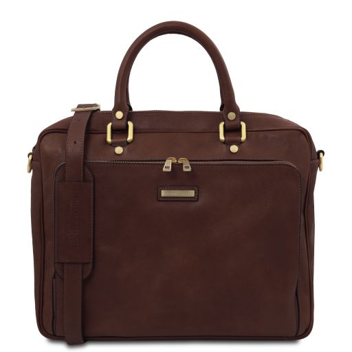 pisa-leather-laptop-briefcase-with-front-pocket-tl142427 - Tummanruskea