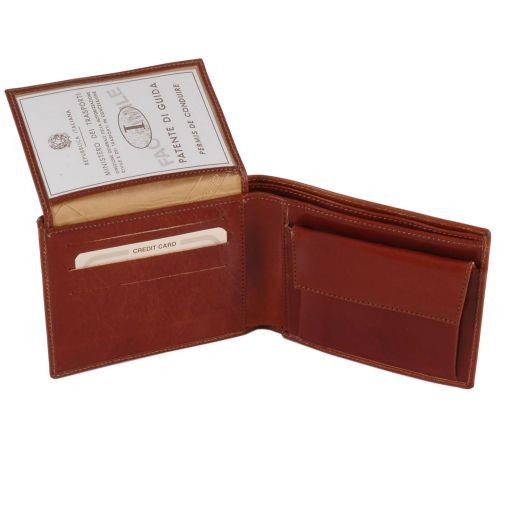 exclusive-3-fold-leather-wallet-for-men-with-coin-pocket-tl140763 - Ruskea - kuva 3