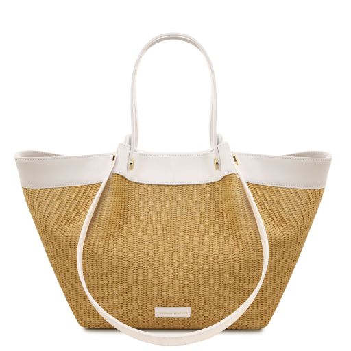 soleil-raffia-shopping-bag-tl142567 - Valkoinen