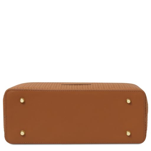 dedalo-woven-printed-leather-shopping-bag-tl142578 - Konjakki - kuva 4