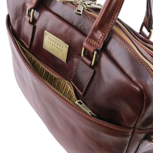 urbino-leather-laptop-briefcase-2-compartments-with-front-pocket-tl141894 - Ruskea - kuva 6