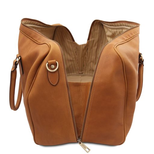 lisbona-travel-leather-duffle-bag-large-size-tl142557 - Luonnonväri - kuva 5