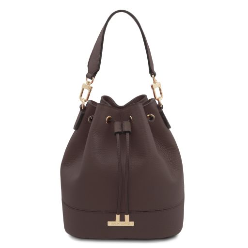 tl-bag-leather-bucket-bag-tl142146 - Chocolate