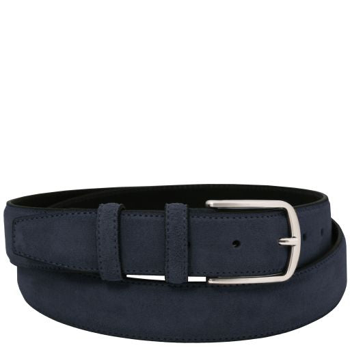 casual-suede-leather-belt-35mm-tl142536 - Tummansininen