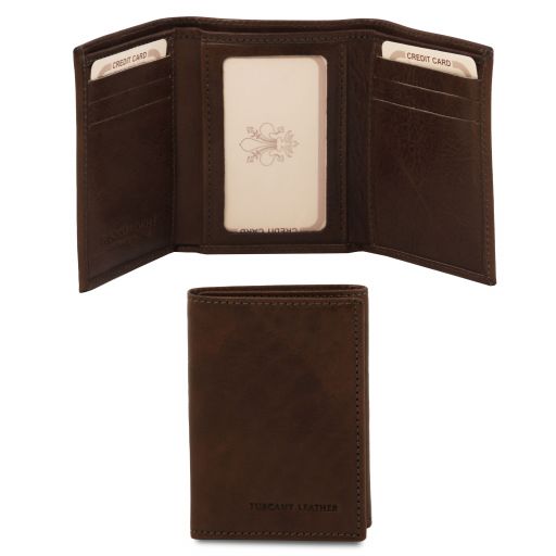 exclusive-3-fold-leather-wallet-tl140801 - Tummanruskea