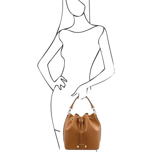 vittoria-leather-bucket-bag-tl141531 - Konjakki - kuva 6
