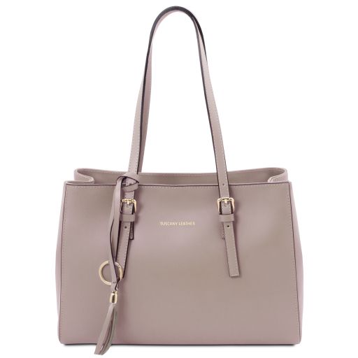 tl-bag-leather-shoulder-bag-tl142037 - Light Taupe