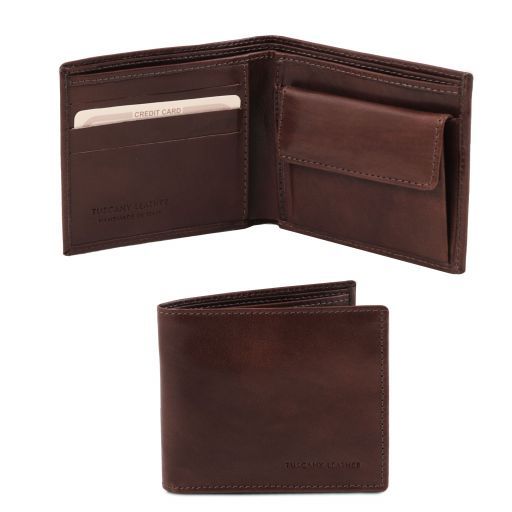 exclusive-2-fold-leather-wallet-for-men-with-coin-pocket-tl140761 - Tummanruskea