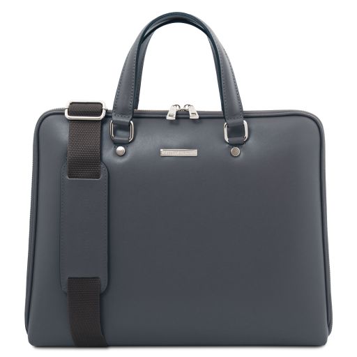 verona-saffiano-leather-business-bag-tl142547 - Harmaa