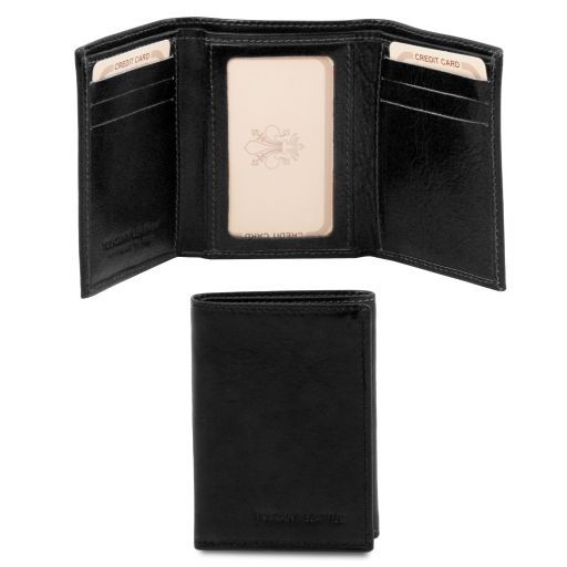 exclusive-3-fold-leather-wallet-tl140801 - Musta