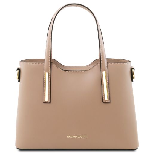 olimpia-leather-tote-small-size-tl141521 - Light Taupe