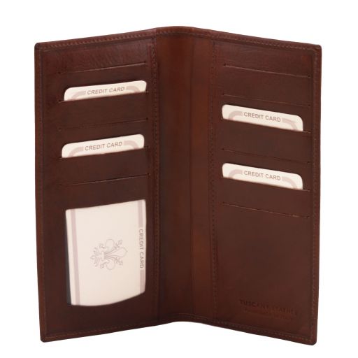 exclusive-vertical-2-fold-leather-wallet-tl140784 - Tummanruskea - kuva 3