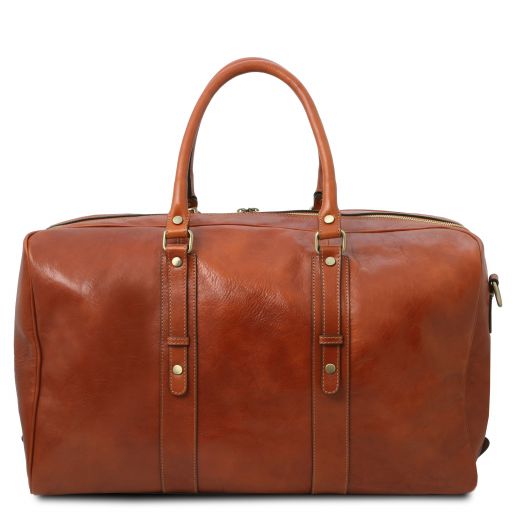 tl-voyager-leather-travel-bag-with-front-pocket-tl142140 - Tummanruskea - kuva 4