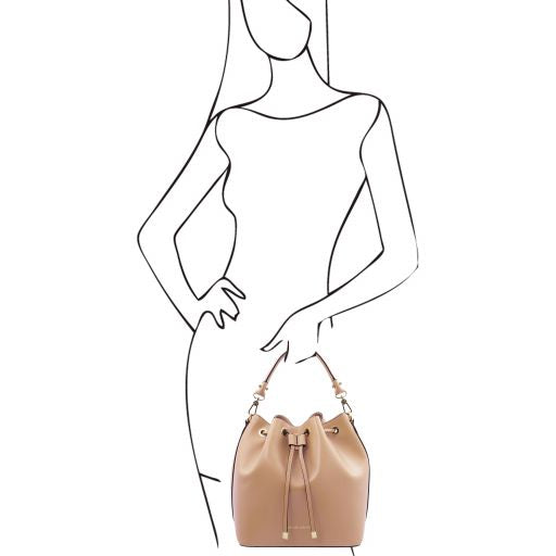 vittoria-leather-bucket-bag-tl141531 - Champagne - kuva 6