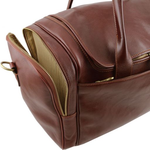tl-voyager-travel-leather-bag-with-side-pockets-tl142141 - Ruskea - kuva 6