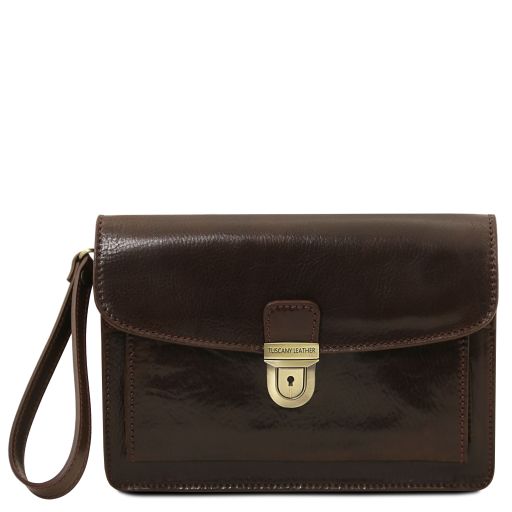 max-leather-handy-wrist-bag-tl8075 - Tummanruskea