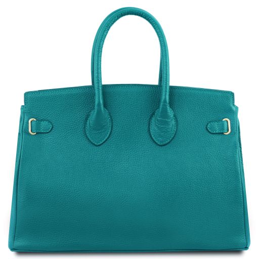tl-bag-leather-handbag-with-golden-hardware-tl141529 - Turkoosi - kuva 3